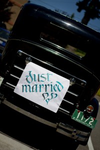 Just married on old car2